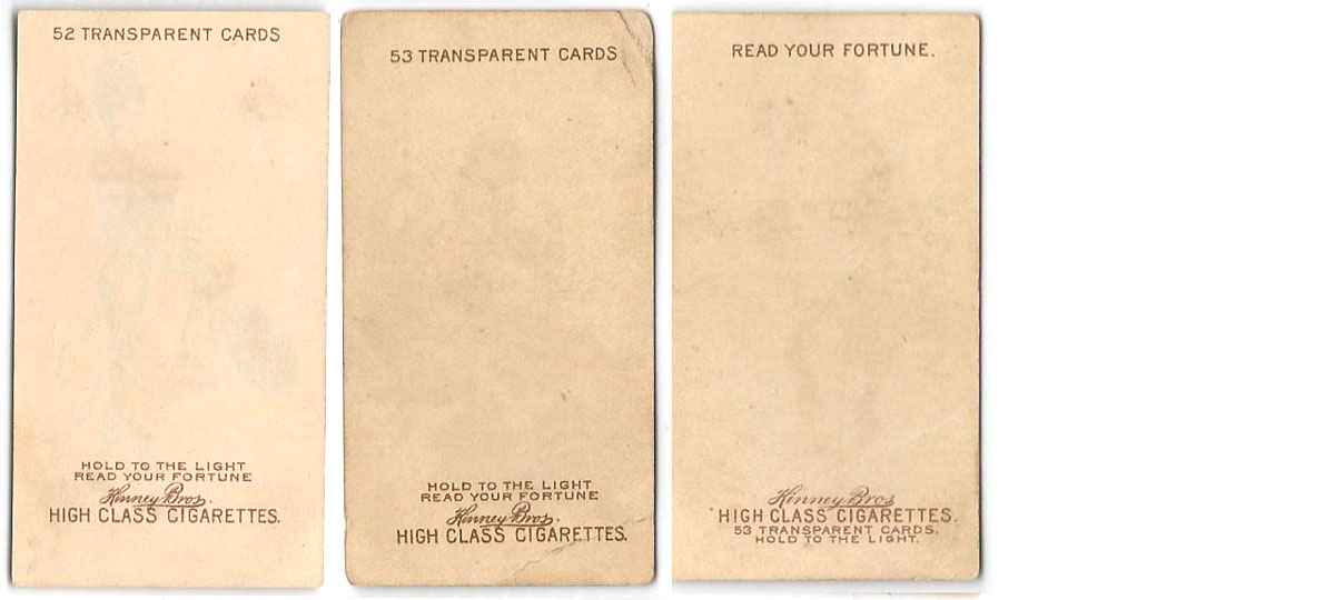 Kinney Transparent playing cards, c.1890