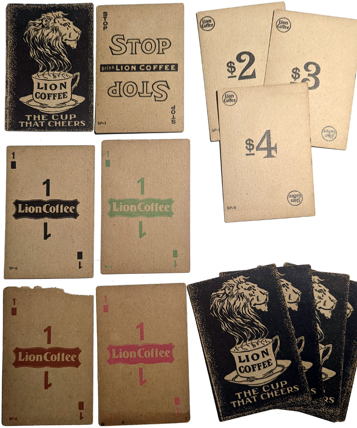 Lion Coffee card game, late 19th century