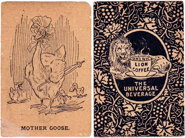 Lion Coffee Mother Goose card game, late 19th century