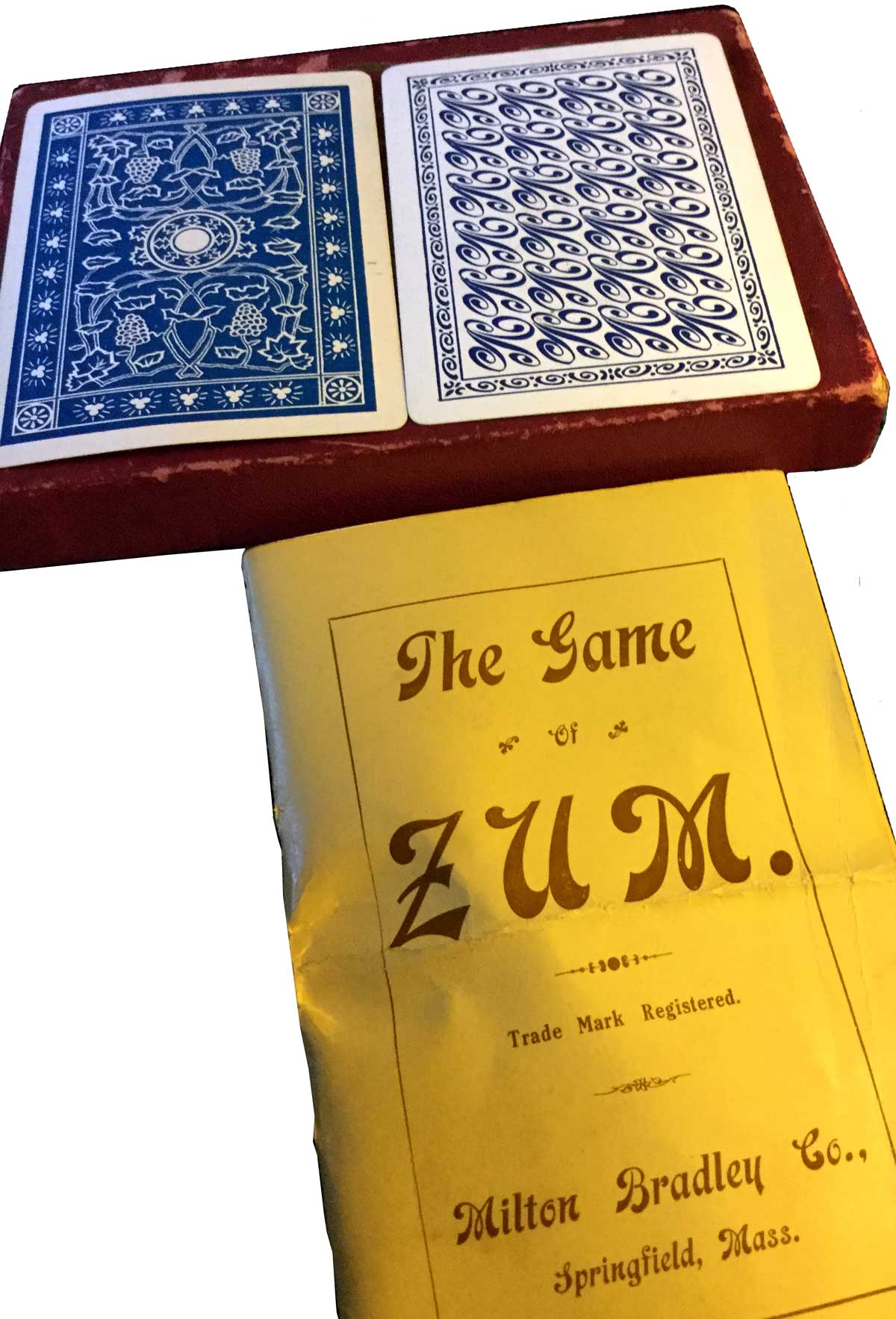 Zum card game published by Milton Bradley Co., c.1905