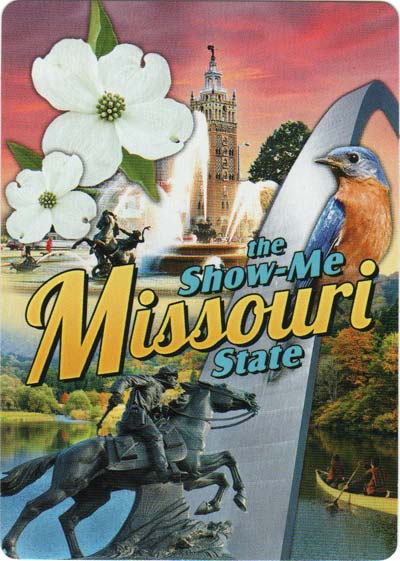 Missouri Souvenir playing cards designed by OnPoint Speciality products in the USA, 2017