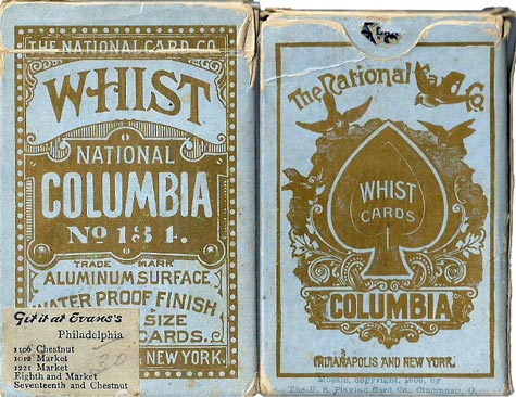 Columbia #134 playing cards by the National Card Co., c.1895