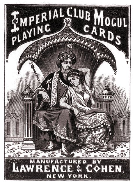 Lawrence & Cohen advert for Imperial Club Mogul Playing Cards with near East imagery, c.1868