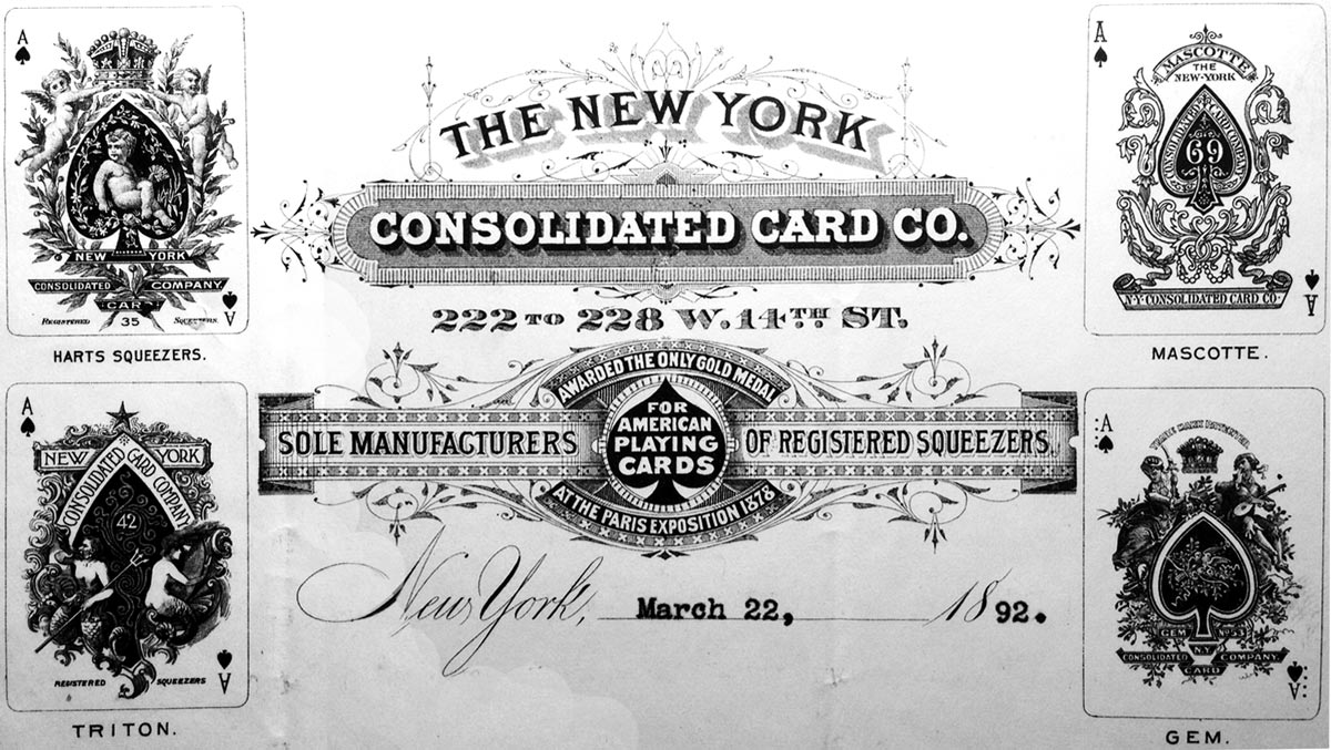 New York Consolidated Card Company letterhead