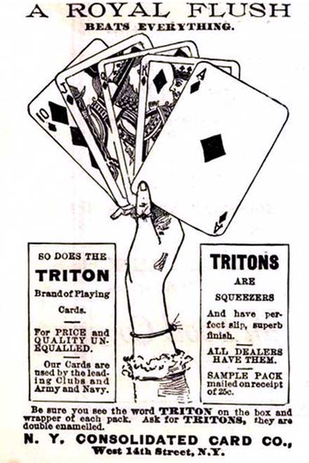 “Triton No.42” playing cards advert, 1892