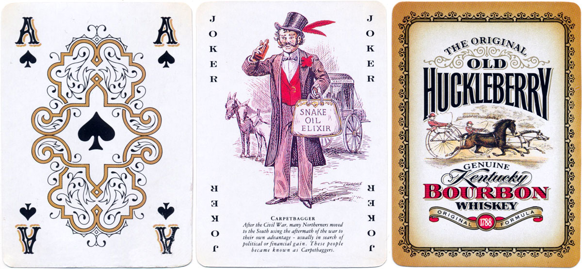 advertising deck for Old Huckleberry Kentucky Bourbon Whiskey