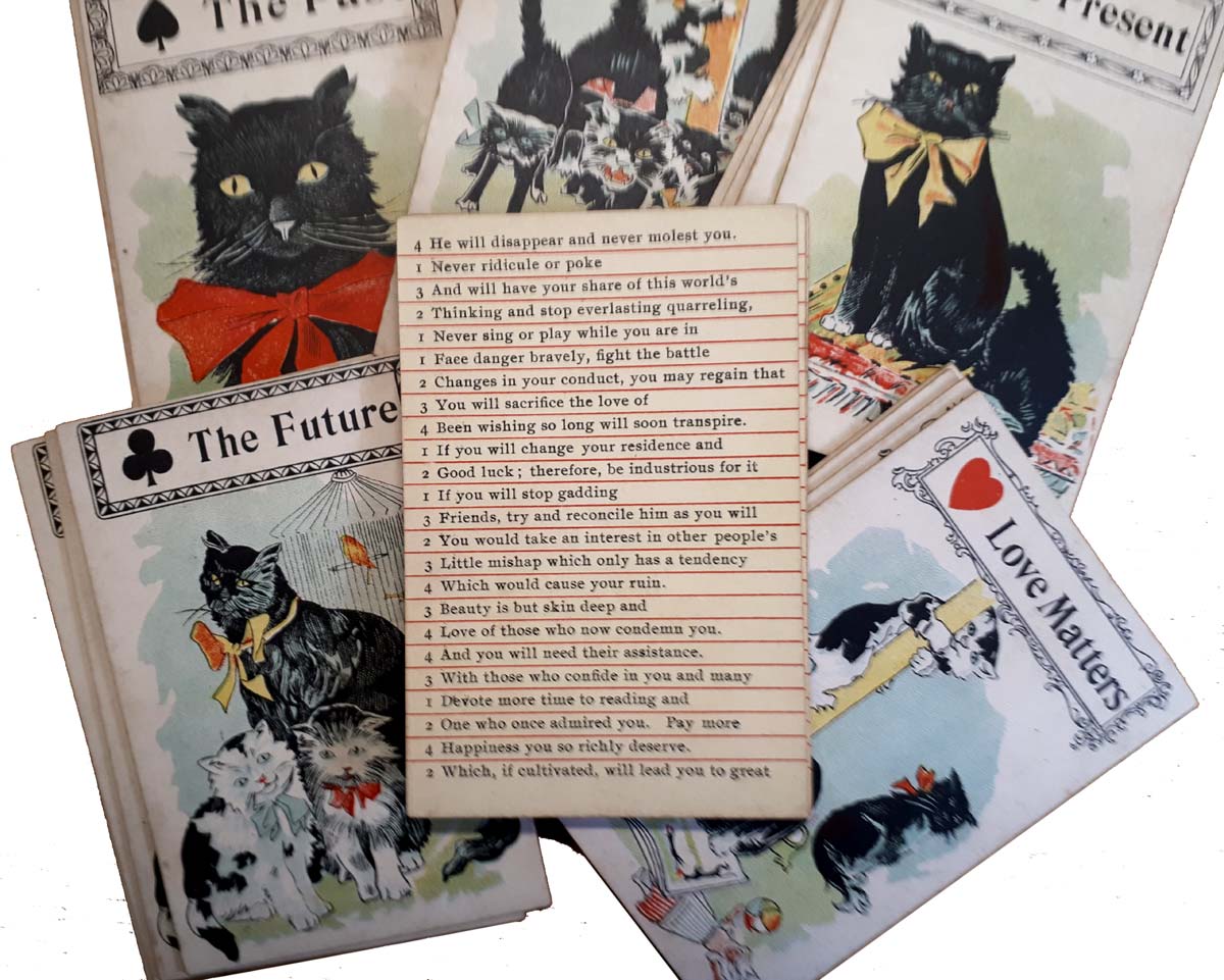 Black Cat Fortune Telling Cards published by Parker Bros, 1897
