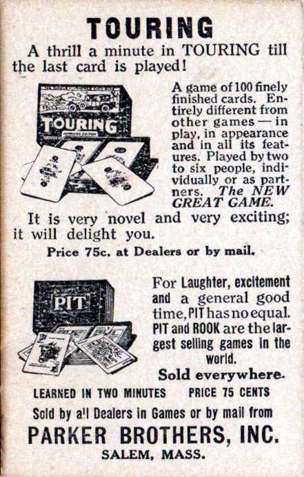 Parker Bros advert, c.1926