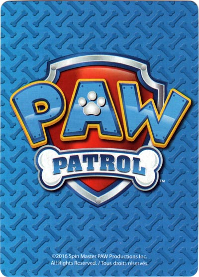 Paw Patrol Jumbo Playing Cards by Cardinal. © Spin Master PAW Productions Inc., 2016 Paw Patrol Jumbo Playing Cards by Cardinal 2016