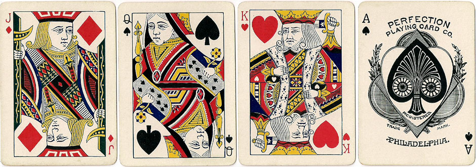 Tip-Top No.350 playing cards manufactured by Perfection Playing Card Company, Philadelphia, c.1887