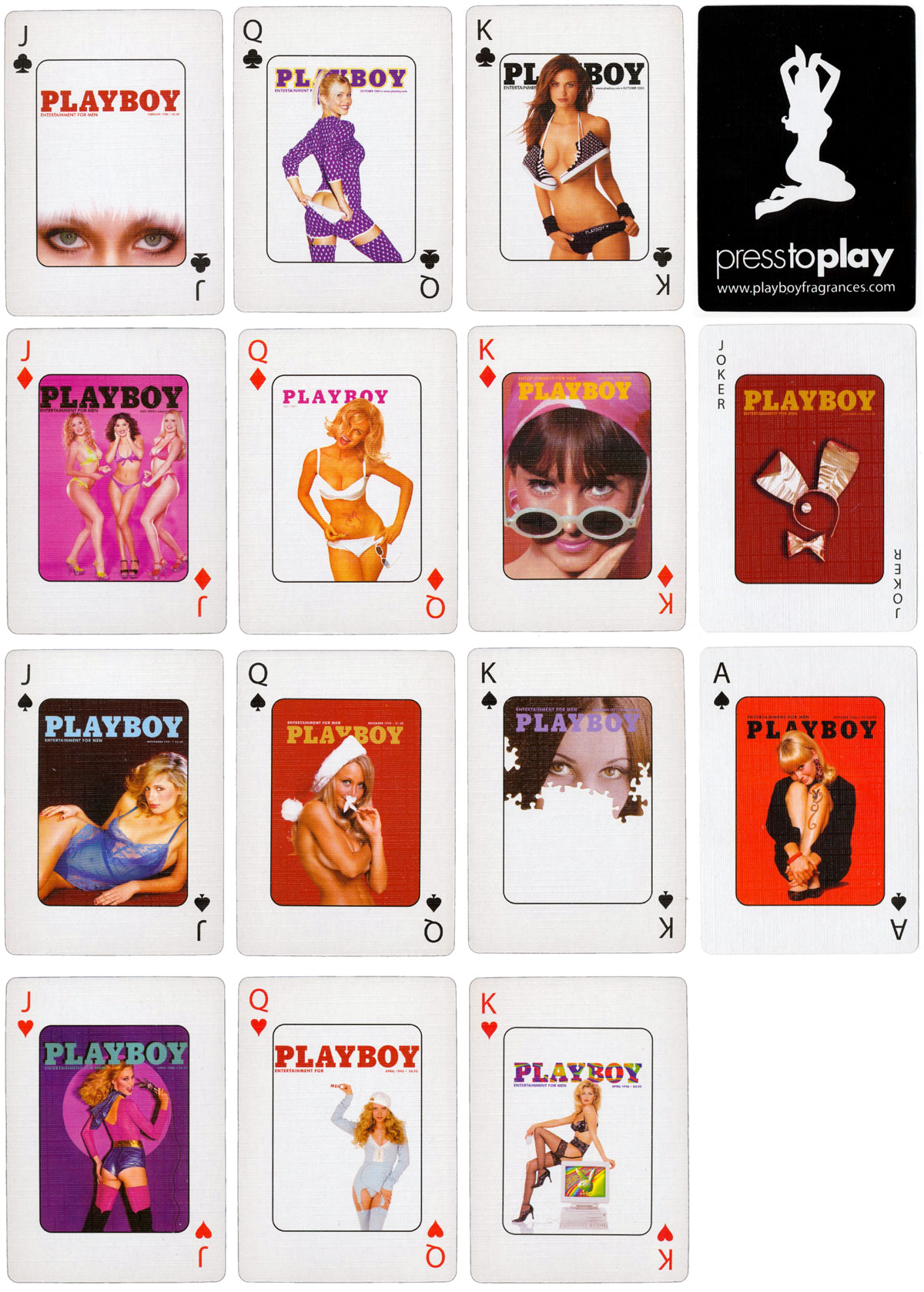 Playboy “Press to Play” playing cards, 2010