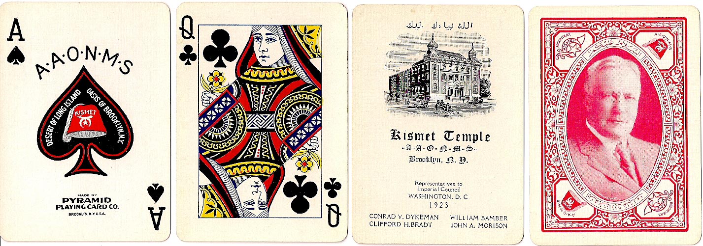 special pack made for the Kismet Temple by the Pyramid P.C.Co., 1923