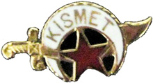 Kismet Temple lapel pin