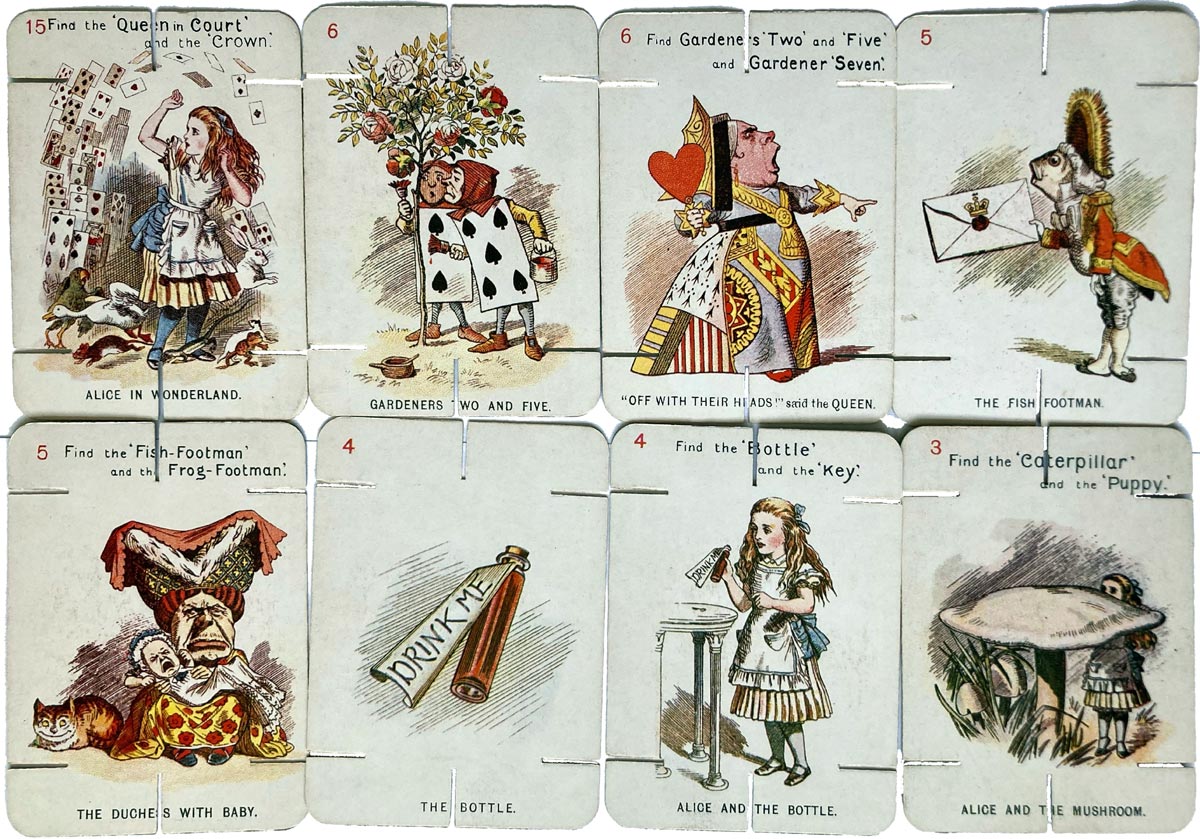 Alice in Wonderland Notched Card Set featuring John Tenniel illustrations