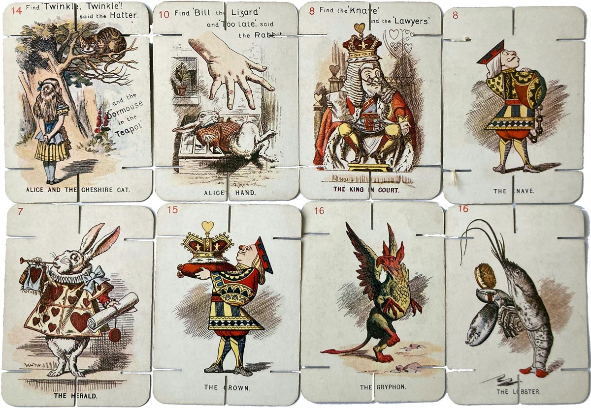 Alice in Wonderland Notched Card Set featuring John Tenniel illustrations