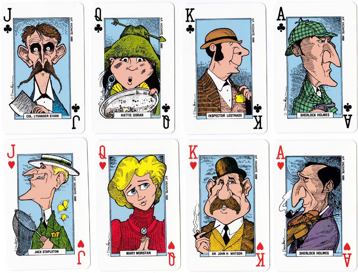 Sherlock Holmes deck with designs by J. Decker, Gemaco 1989 Sherlock Holmes deck with designs by J. Decker, Gemaco 1989
