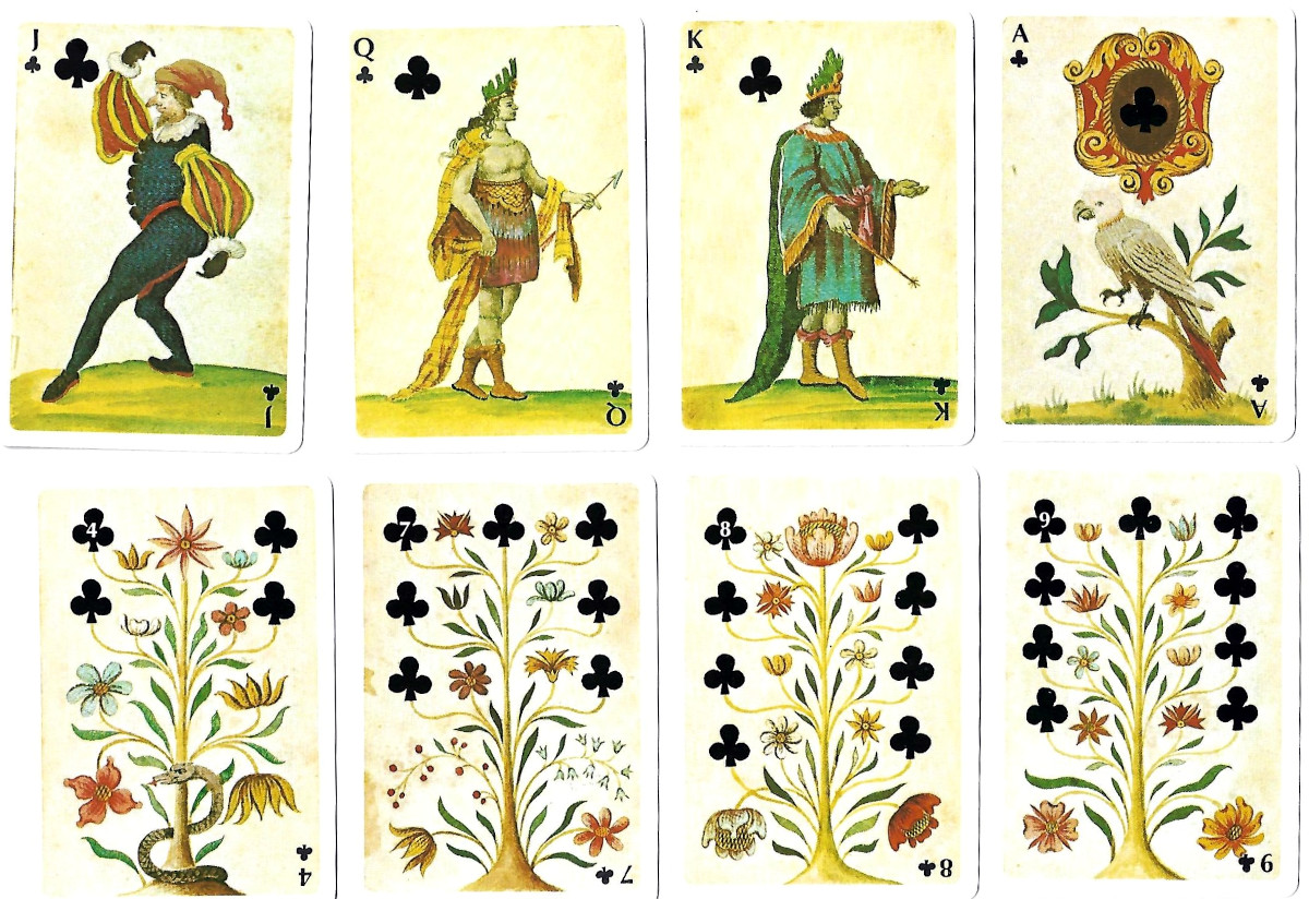 Facsimile edition of hand-made silk inlaid cards, probably made in Germany just before 1700, published by the Metropolitan Museum of Art, 1970
