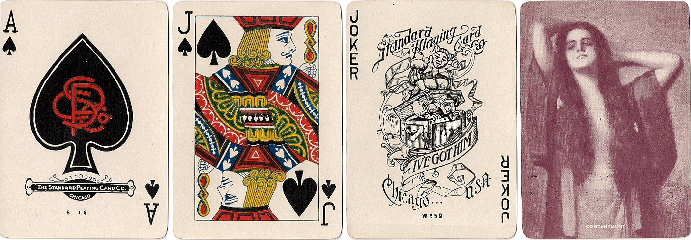 Society #1000 playing cards with back titled 'Contentment', c.1918