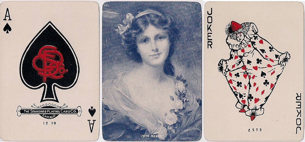 Society Series playing cards by Standard Playing Card Co., Chicago, with the “Baggy Clown” Joker as formerly used by the American Bank Note Company, c.1919