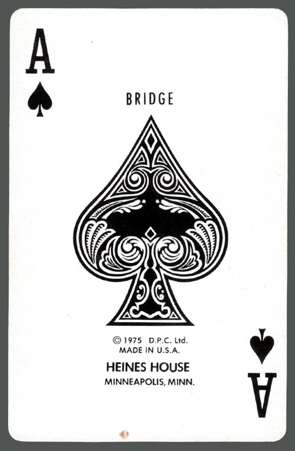 Heines House Ace of Spades with DPC attribution 1975