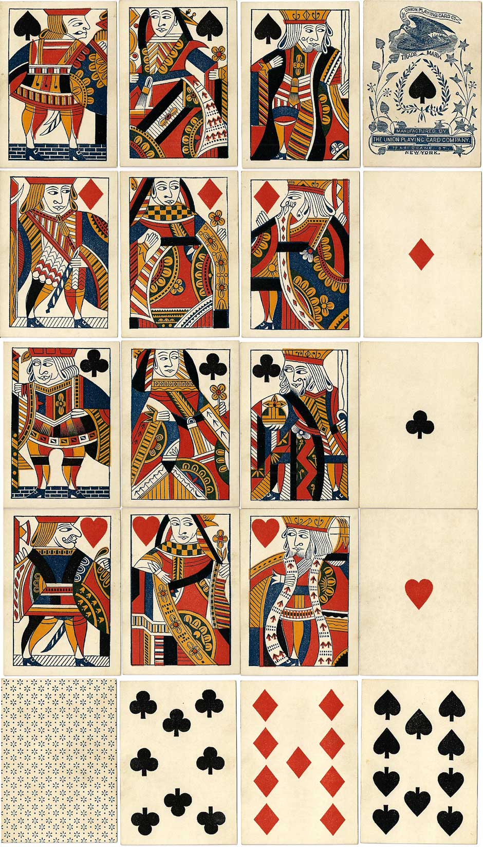 playing cards produced by the Union Playing Card Co., New York, c.1875