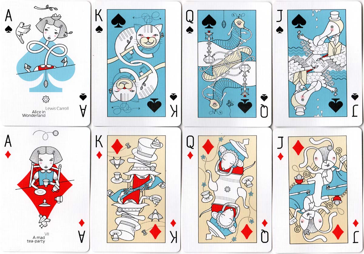 Alice in Wonderland playing cards designed by Sasha Dounaevski, 2018