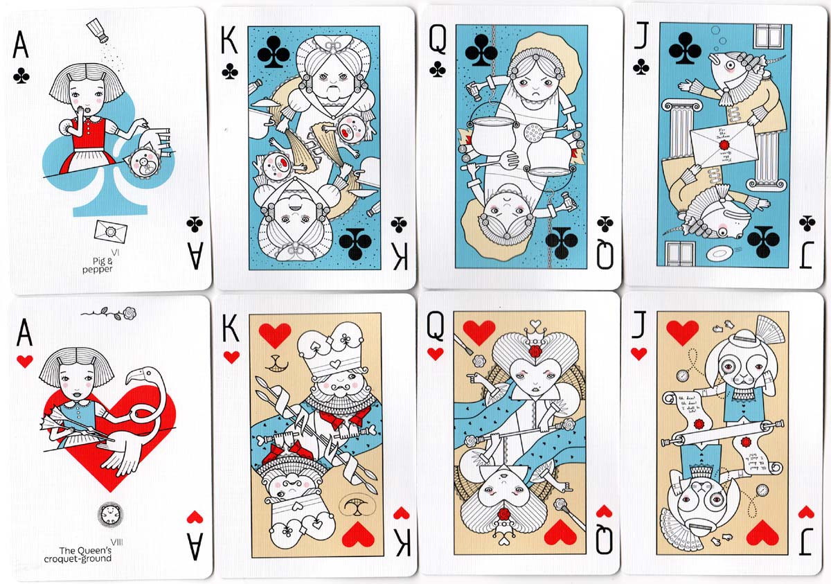 Alice in Wonderland playing cards designed by Sasha Dounaevski, 2018