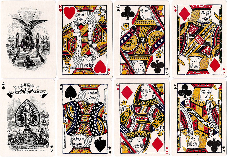 'Army #303' playing cards published by Russell, Morgan Co., c.1881