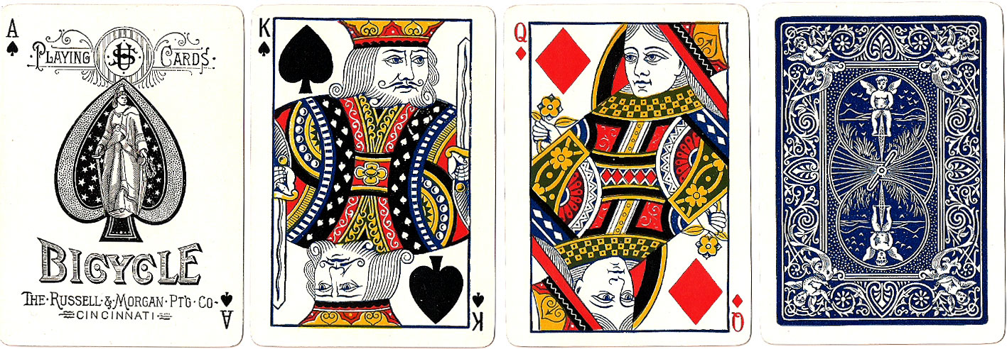 Bicycle No.808 playing cards, Russell & Morgan Printing Co., c.1885-90 Bicycle No.808 playing cards, Russell & Morgan Printing Co., c.1885-90