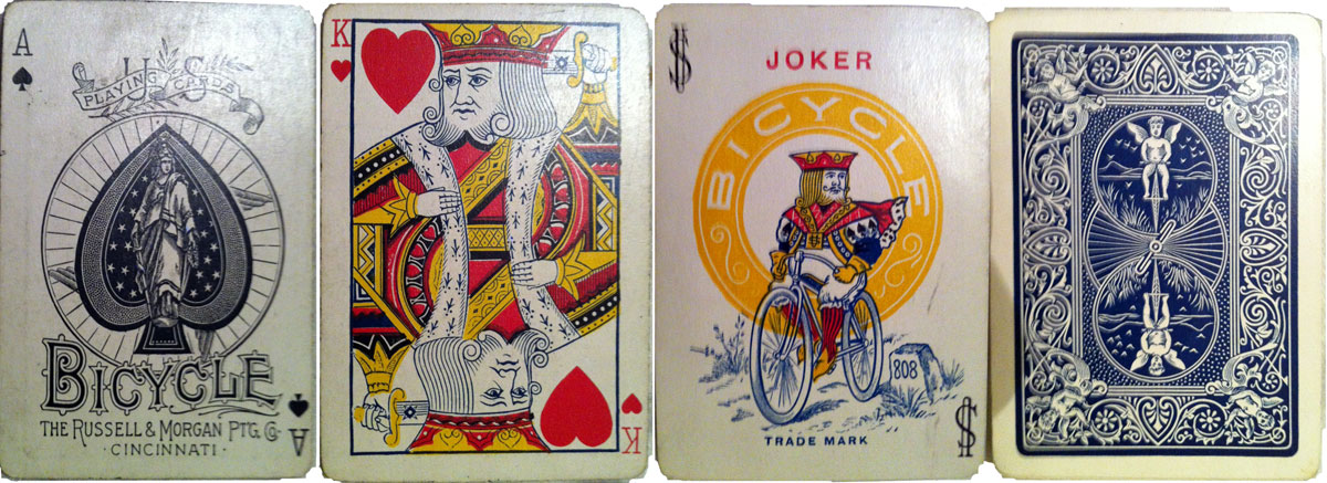 Bicycle No.808 playing cards, Russell & Morgan Printing Co., c.1889