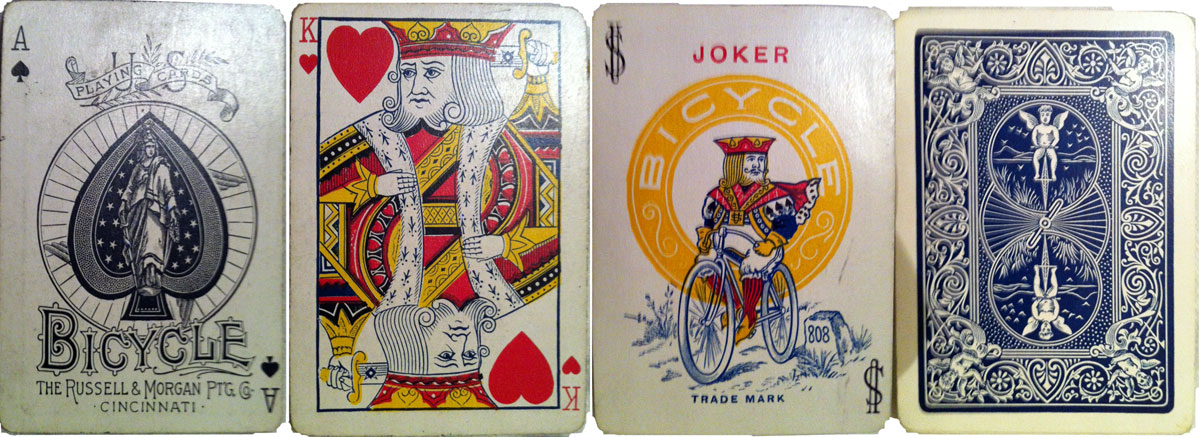 Bicycle No.808 playing cards, Russell & Morgan Printing Co., c.1889 Bicycle No.808 playing cards, Russell & Morgan Printing Co., c.1889