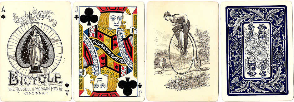 Bicycle No.808 playing cards, Russell & Morgan Printing Co., c.1889