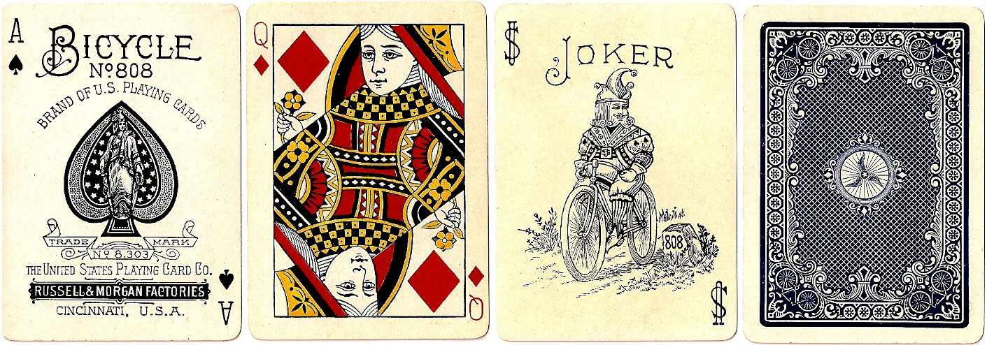 Bicycle No.808 playing cards, U.S.P.C. Co., c.1895 Bicycle No.808 playing cards, U.S.P.C. Co., c.1895