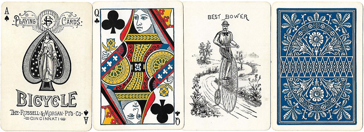 Bicycle No.808 playing cards, Russell & Morgan Printing Co., c.1885