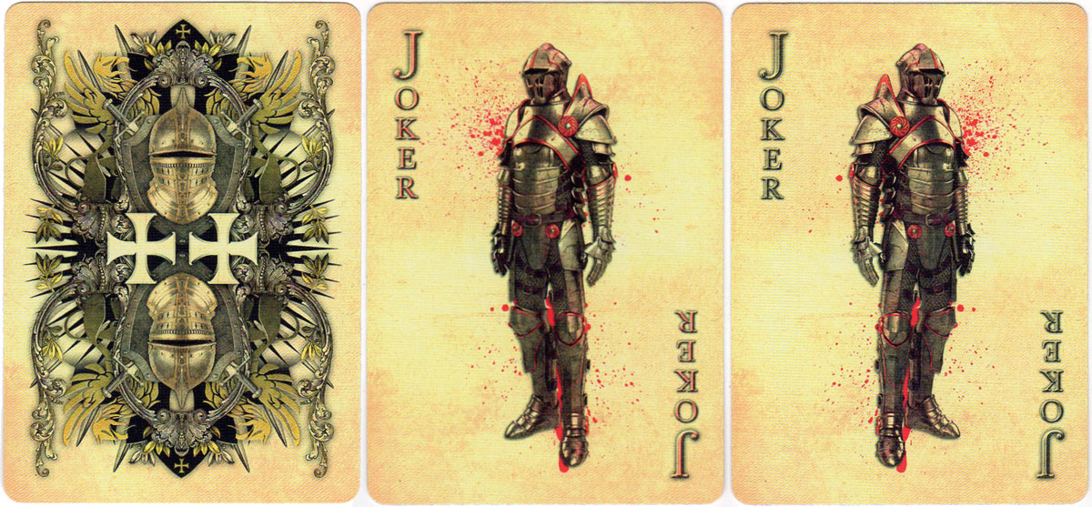 Bicycle Knights playing cards designed by Sam Hayles in 2018
