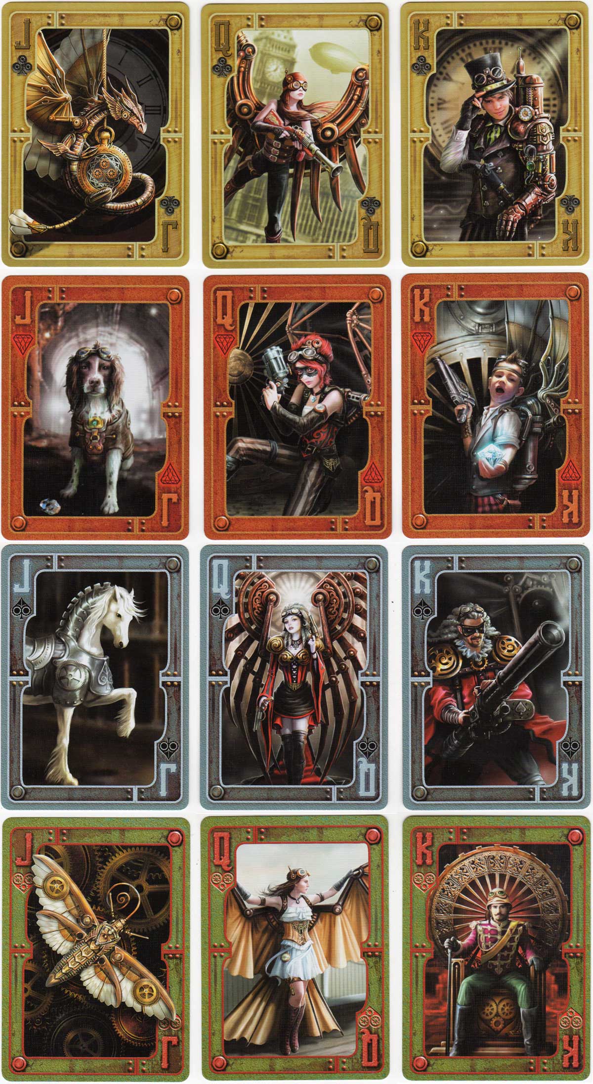 Bicycle Steampunk playing cards with Gothic artwork by Anne Stokes, 2015