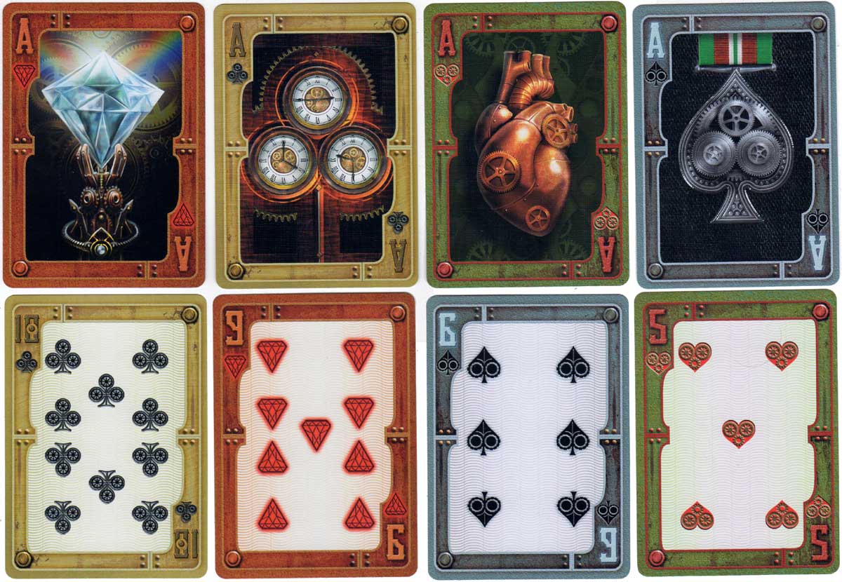 Bicycle Steampunk playing cards with Gothic artwork by Anne Stokes, 2015