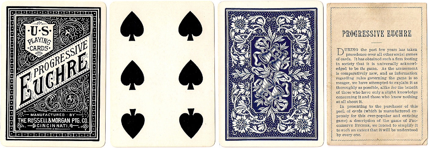 Cabinet No.707 playing card backs manufactured by the Russell & Morgan Printing Co, Cincinnati, c.1888