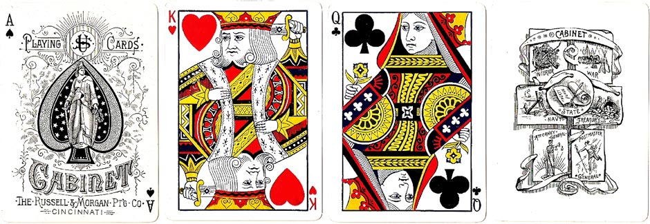 Cabinet No.707 playing cards manufactured by the Russell & Morgan Printing Co, Cincinnati, c.1888