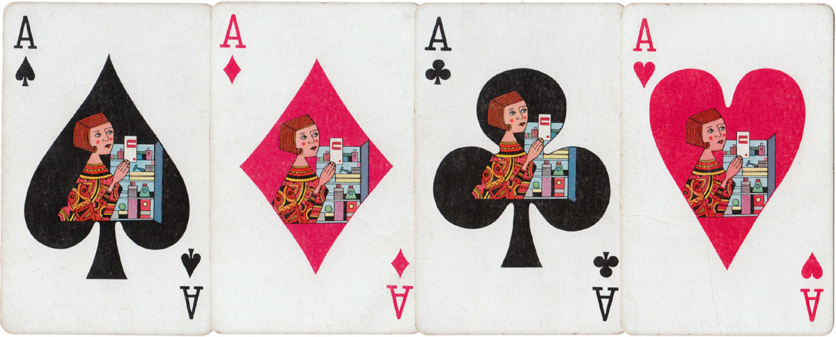 Coricidin Demilets pharmaceutical playing cards, 1967