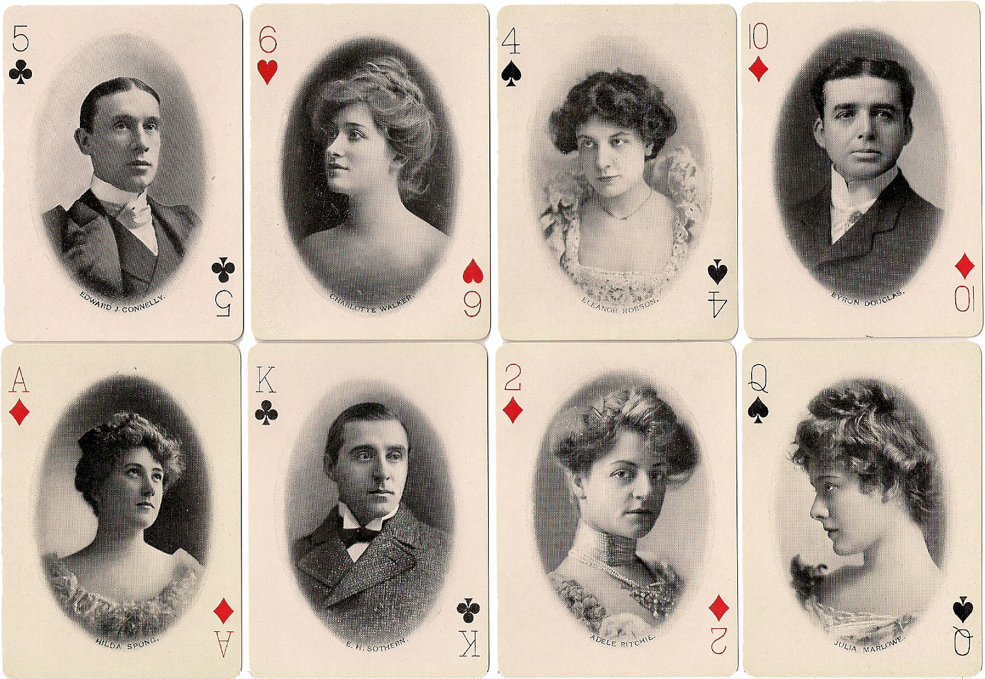 Craddock's Soap Theatrical playing cards, published in 1895 by the Eureka Soap Co., Cincinnati