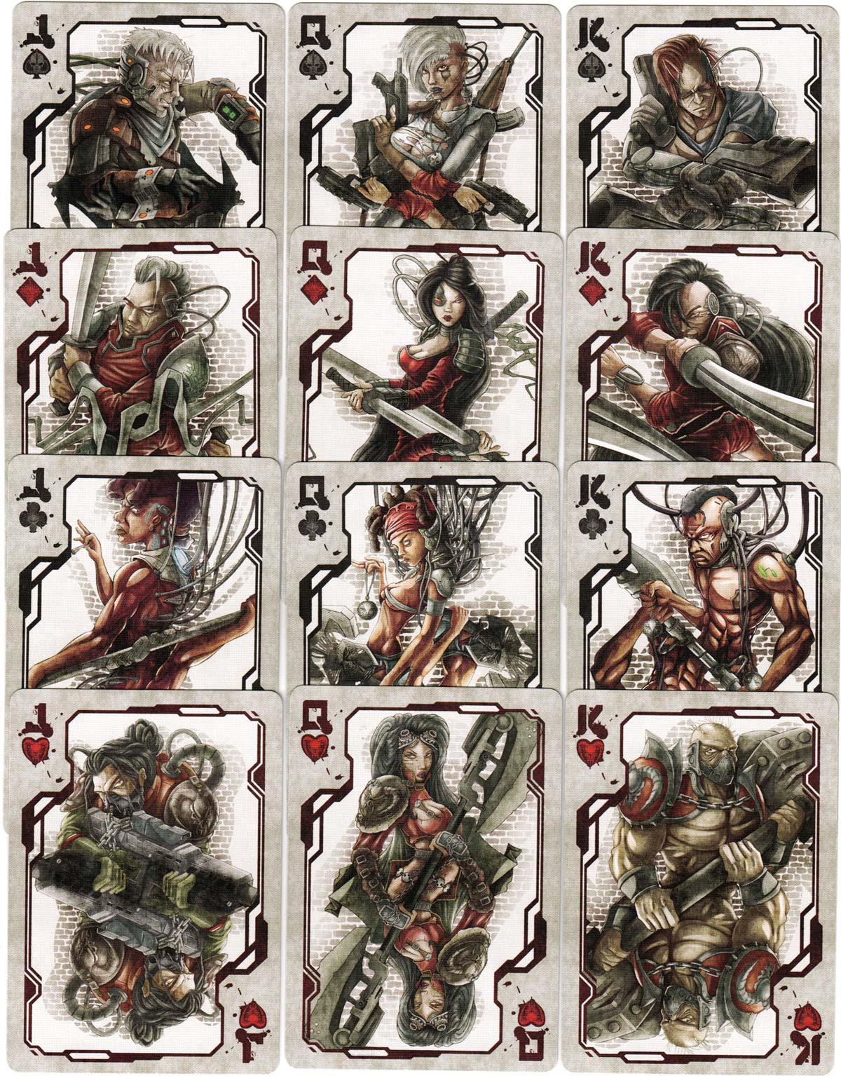 Bicycle Cybertech playing cards illustrated by Jamie Meza, printed by USPCC, 2019 Bicycle Cybertech playing cards illustrated by Jamie Meza, printed by USPCC, 2019