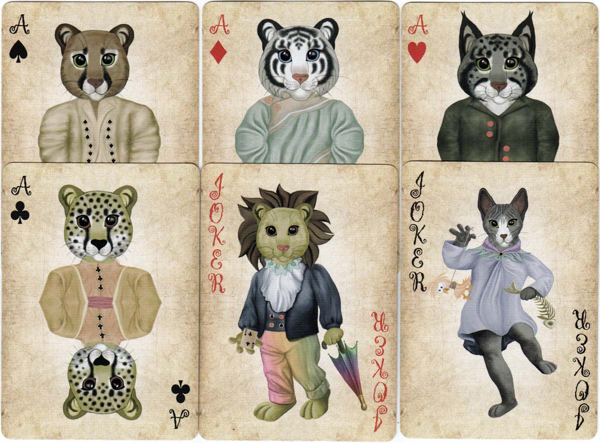 ‘Friendly Felines’ playing cards designed by Azured Ox, 2017 ‘Friendly Felines’ playing cards designed by Azured Ox, 2017