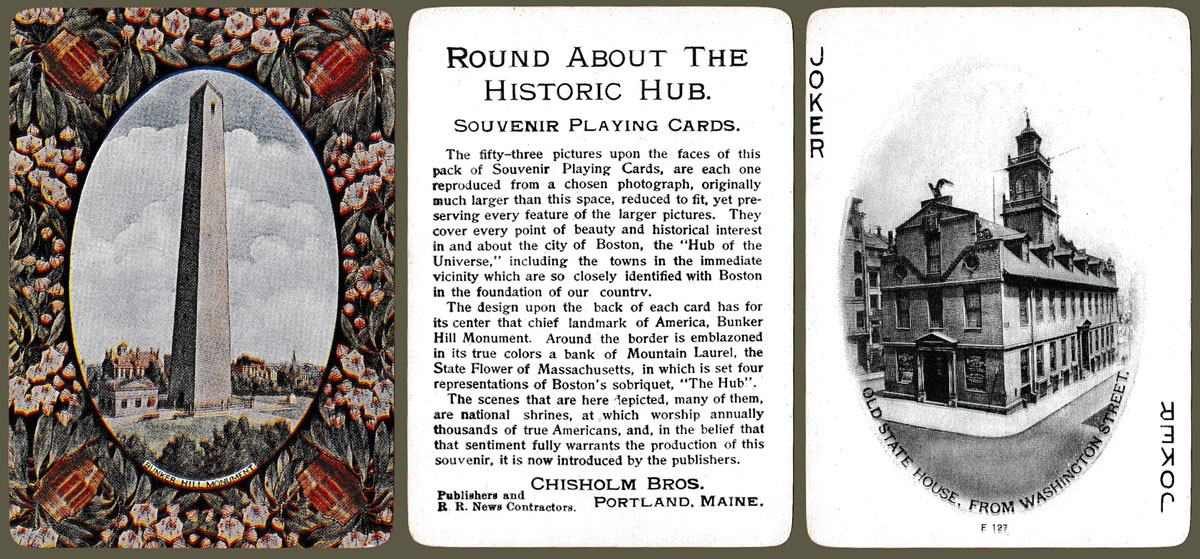 Historic Boston and Vicinity Souvenir Playing Cards, 1900