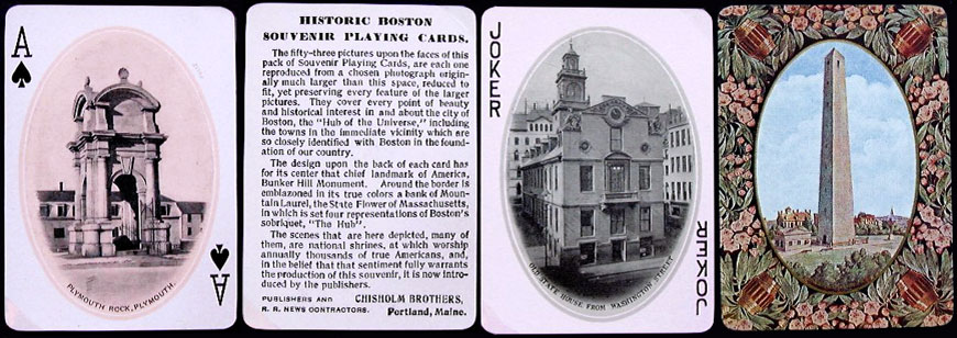 Historic Boston and Vicinity Souvenir Playing Cards, 1909