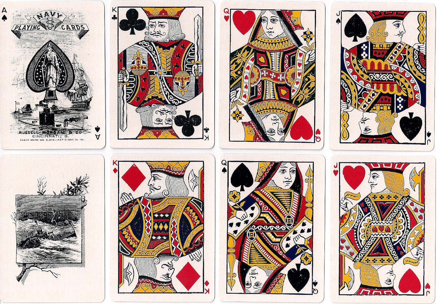 'Navy No.303' playing cards, Russell, Morgan & Co., c.1881