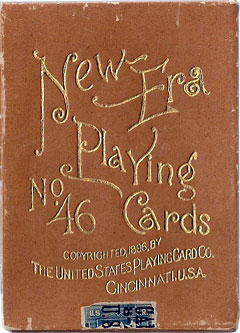 Box from 'New Era No.46' playing cards first published in 1896 by the United States Playing Card Co., Cincinnati