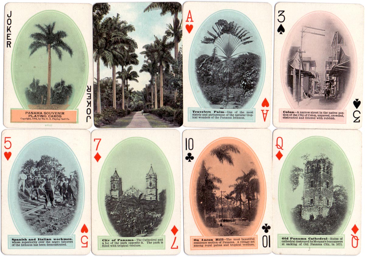 1st edition of Panama Souvenir playing cards published by U.S. Playing Card Co., 1908