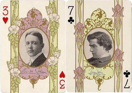 George Cohan and Tyrone Power, Stage Playing Cards, 1908