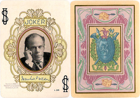 Joker and back design, Stage Playing Cards, 1908